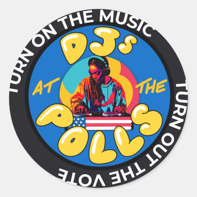 Adesivo Redondo Gal DJ Sticker (Frente)