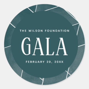 Adesivo Redondo Gala Geométrica de Cores Aquáticas Verde Esmeralda