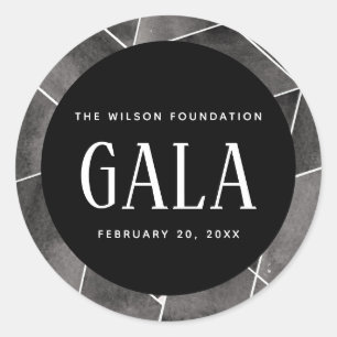 Adesivo Redondo Gala Geométrica Preta de Aquarela