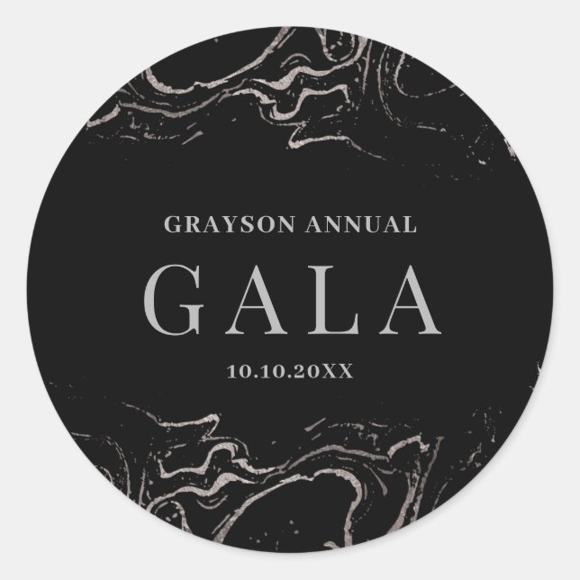 Adesivo Redondo Gala Silver Marble (Frente)