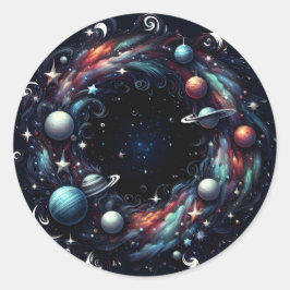 Adesivo Redondo Galactic Swirl Wreath Sticker