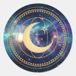Adesivo Redondo Galáxia Celestial
