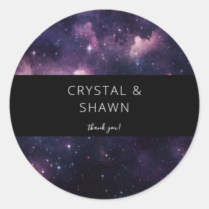 Adesivo Redondo Galáxia do Espaço Exterior Obrigado