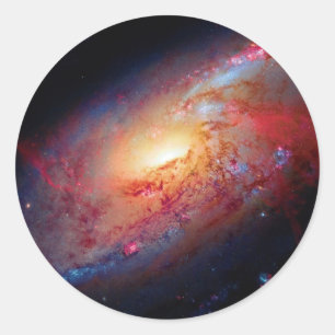 Adesivo Redondo Galáxia Espiral Messier M106 Foto do Espaço Exteri