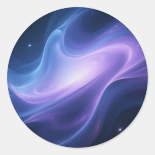 Adesivo Redondo Galáxia Espiral Nebulosa Cósmica Abstrata