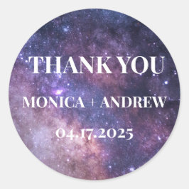 Adesivo Redondo Galáxia Estrelas do Espaço Exterior Starry Obrigad
