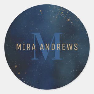 Adesivo Redondo Galáxia ouro