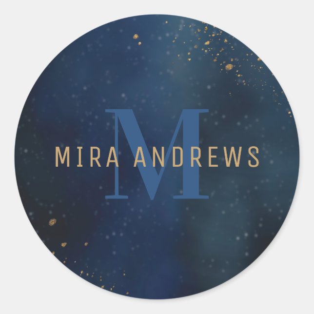 Adesivo Redondo Galáxia ouro (Frente)