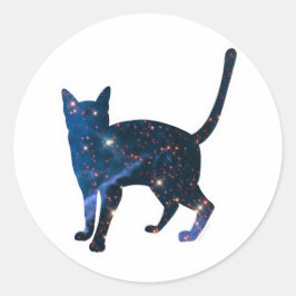Adesivo Redondo Galaxy Cat Sticker