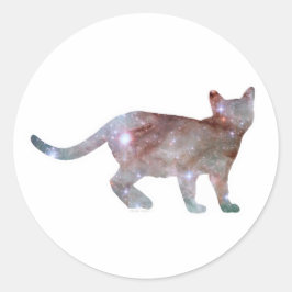 Adesivo Redondo Galaxy Cat Sticker 2