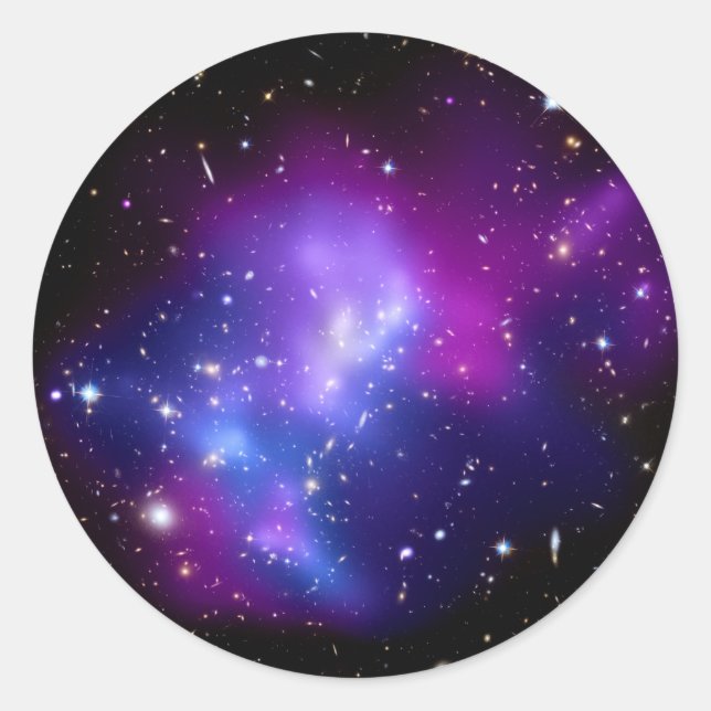 Adesivo Redondo Galaxy Cluster MACS J0717 (Telescópio Hubble) (Frente)