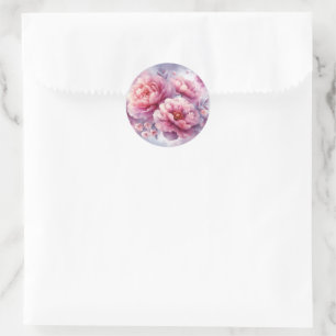 Adesivo Redondo Galaxy Peony Stickers