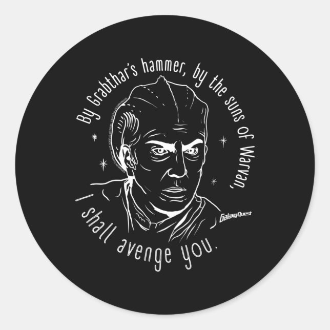 Adesivo Redondo Galaxy Quest Dr. Lazarus Edit (Frente)