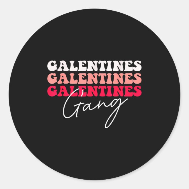 Adesivo Redondo Galentines Gang - Galentine's Day Gals Sisterhood  (Frente)