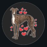 Adesivo Redondo Galgo Espanol Greyhound Gift<br><div class="desc">Presente Galgo Español Greyhounds. É adequado para amante e mestre no Natal ou aniversário</div>