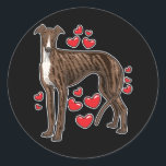 Adesivo Redondo Galgo Espanol Greyhound Gift<br><div class="desc">Presente Galgo Español Greyhounds. É adequado para amante e mestre no Natal ou aniversário</div>