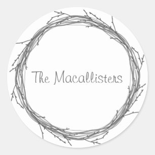 Adesivo Redondo Galhos & videiras