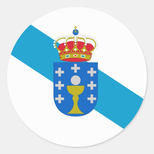 Adesivo Redondo Galicia flag  (Frente)
