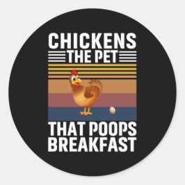 Adesivo Redondo Galinha Arte Galinha Pet