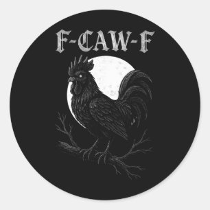 Adesivo Redondo Galinha F Cawf Galo Gótico Lua Engraçado Fcawf Bir