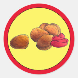 Adesivo Redondo Galinha Nuggets Ketchup Lixo Comida Rápida