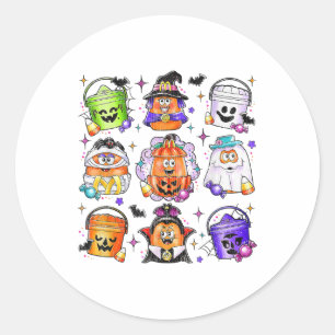 Adesivo Redondo Galinha Nuggets Pumpkin Halloween 90's Vintage