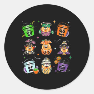 Adesivo Redondo Galinha Nuggets Pumpkin Halloween 90s Vintage 2