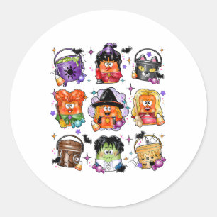 Adesivo Redondo Galinha Nuggets Pumpkin Homens Vintage do Hallowee