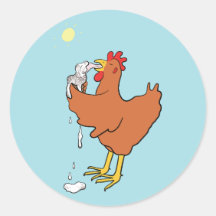 Galinha que desfruta de gelados