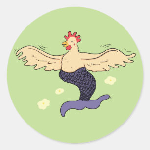 Adesivo Redondo Galinha Sereia
