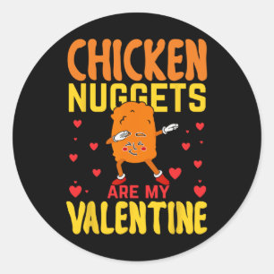 Adesivo Redondo Galinhas Nuggets São A Minha Comida Engraçada E Na
