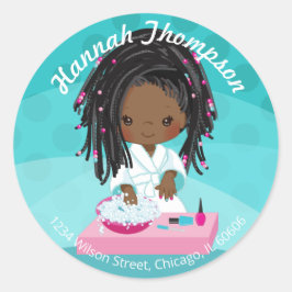 Adesivo Redondo Galinhas Spa Afro-Americanas Envelopam Selos