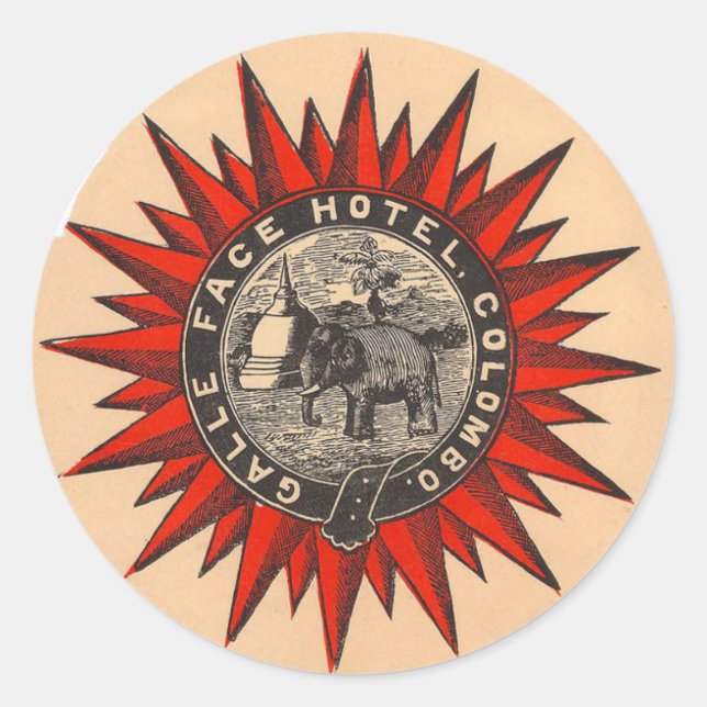 Adesivo Redondo Galle Face Hotel Retro Luzes (Frente)