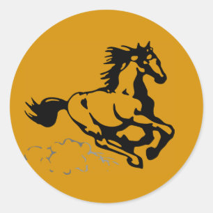 Adesivo Redondo Galloping Horse Selvagem e Livre