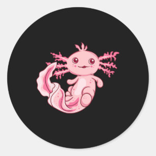 Adesivo Redondo Galo Axolotl Lover Cute Axolotl Cute Kawaii Kitten