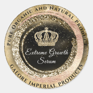 Adesivo Redondo Galore Imperial Pure Organic Ouro Crown Name