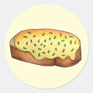 Adesivo Redondo Galsh Rarebit Savory Cheese Toast British Comida