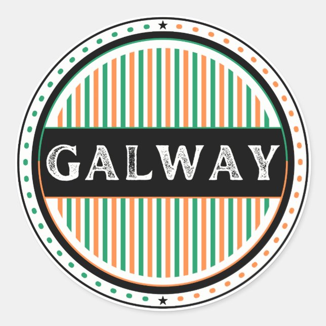 Adesivo Redondo Galway City Pride Emblem – Irish Identity (Frente)
