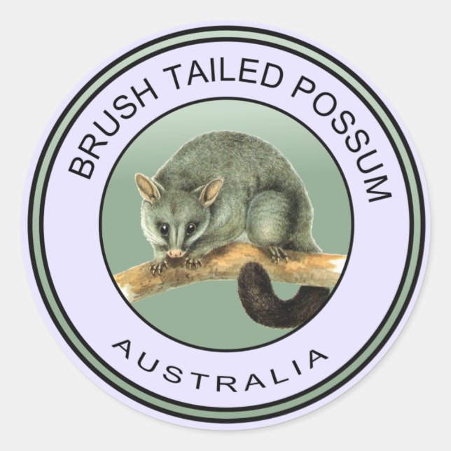 Adesivo Redondo gambá australiano (Frente)