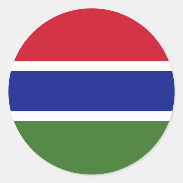 Adesivo Redondo Gâmbia Flag (Frente)