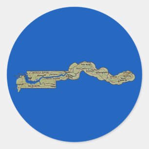 Adesivo Redondo Gambia Map Sticker