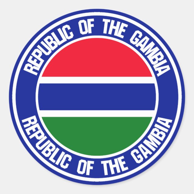 Adesivo Redondo Gambia Round Emblem (Frente)