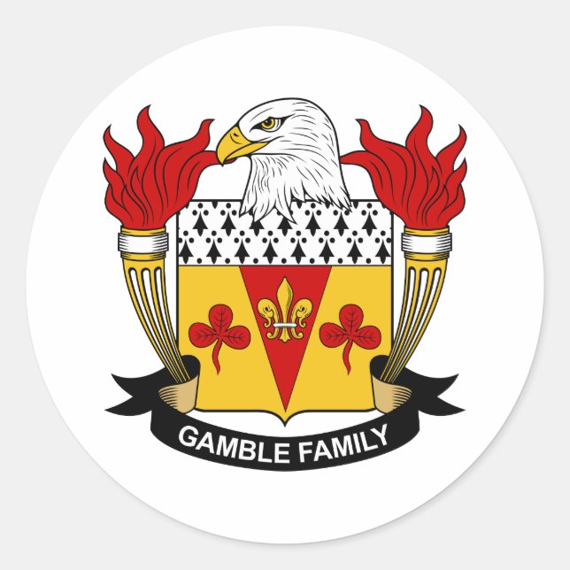 Adesivo Redondo Gamble Family Crest (Frente)