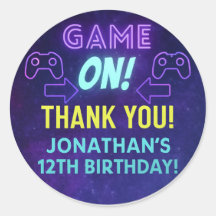 GAME ON! Neon Gaming Sticker – Jonathan’s 12th Bir