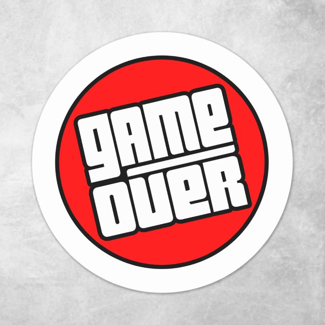 Adesivo Redondo Game Over - Jogador de Computador (Criador carregado)