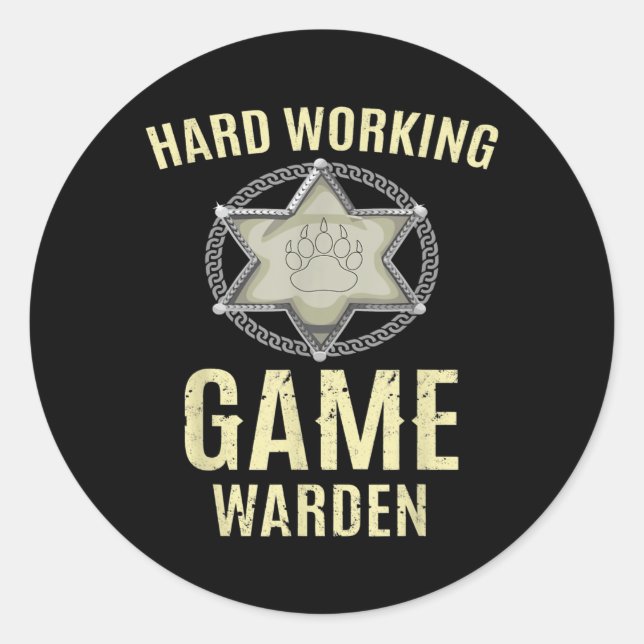 Adesivo Redondo Game Warden Inspired Wildlife Warden Related Game (Frente)
