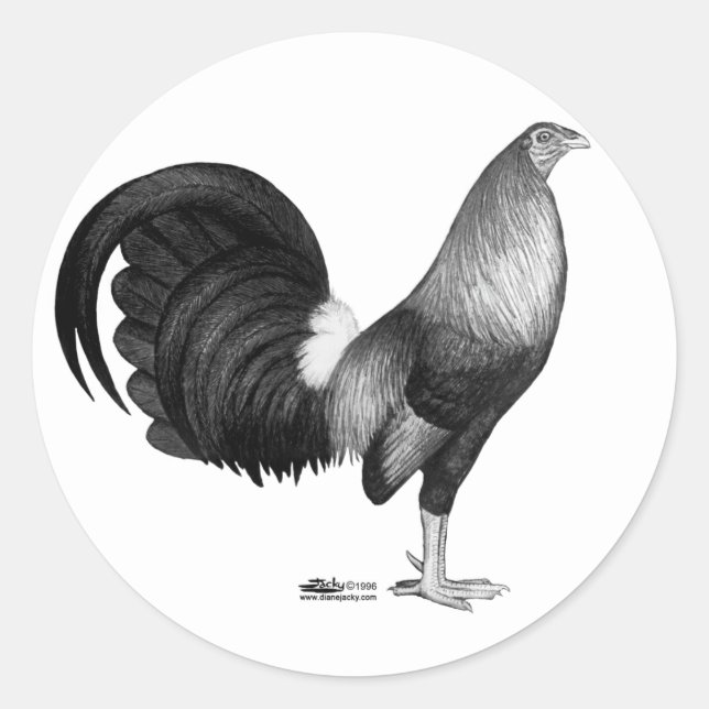 Adesivo Redondo Gamecock Red Hatch (Frente)