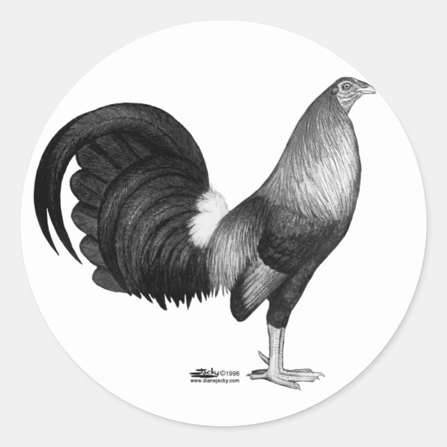 Adesivo Redondo Gamecock Red Hatch (Frente)