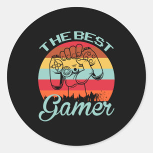 Adesivo Redondo Gamer Art The Best Gamer