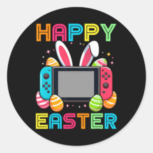 Adesivo Redondo Gamer Bo do Controlador de Jogos do Bunny para Jog